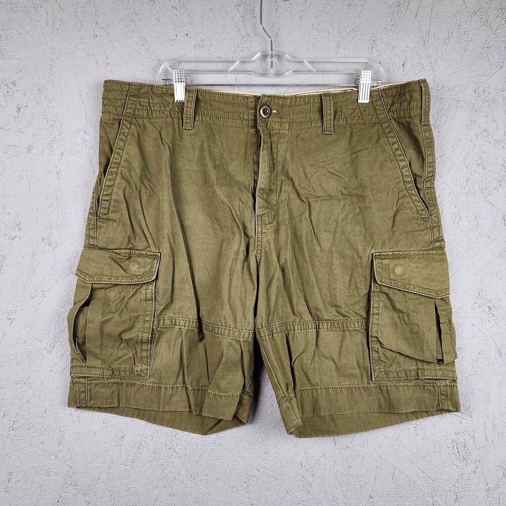 Tommy Hilfiger Cargo Shorts Mens 38 Green Classic Utility Outdoor Pockets Grunge